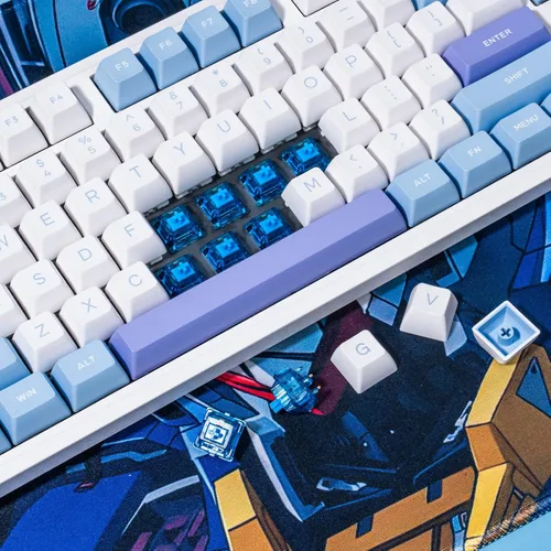 Miniatura 2 de Interruptores de teclado Gateron Phantom Blue Clicky, interruptores de tecla RGB LED de 60gf para teclado mecánico MX (Azul, 110PCS)