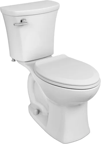 American Standard 608AA005.020 Edgemere Inodoro de dos piezas con asiento de cierre lento y anillo de cera, parte delantera alargada, descarga a la