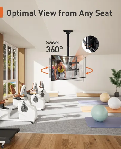 Miniatura 5 de Perlegear - Soporte de pared para TV de techo, soporte de TV colgante para televisores planos o curvos de 37 a 75 pulgadas hasta 45 kg, soporte