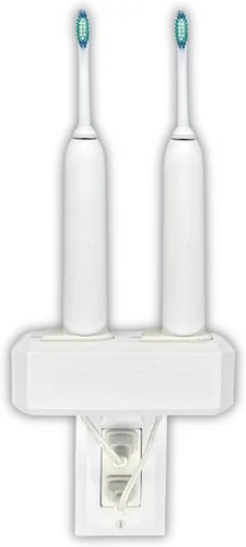 Soporte para cepillo de dientes eléctrico, montaje en pared, compatible con Sonicare con 2 cargadores, se monta solo en una sola toma GFCI/Decora.