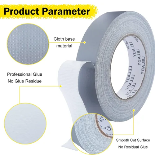 Miniatura 5 de Cinta adhesiva de 1 pulgada x 40 yardas, 2 rollos, plata y gris, resistente, sin residuos, impermeable para embalaje, uso industrial y profesional