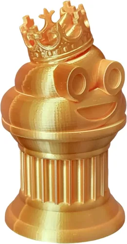 Miniatura 7 de Znet3D Trofeo de emoji King Poop – Premio divertido y regalo – Hecho a mano con fabricación aditiva – 6 pulgadas de alto – Con un emoji de caca seda