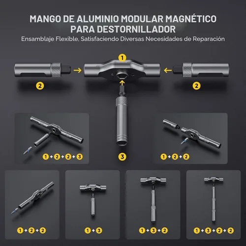 Miniatura 3 de Destornillador magnético 42 en 1, juego de destornilladores, juego de destornilladores de trinquete con estuche de almacenamiento, kit