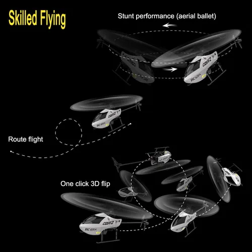 Miniatura 7 de C129V2 Helicóptero de control remoto, 4 canales 2.4GHz RC avión con giroscopio de 6 ejes, giroscopio 3D, retención de altitud, despegue con una