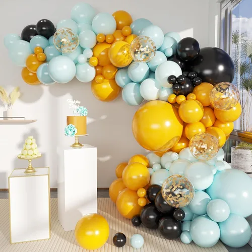 Miniatura 23 de MEBAY Kit de Arco de Guirnalda de Globos Bohemios, 156 Piezas Globos Rosa Empolvado Marrón Pastel Champán Dorado Blanco Metálicos para Boda Baby