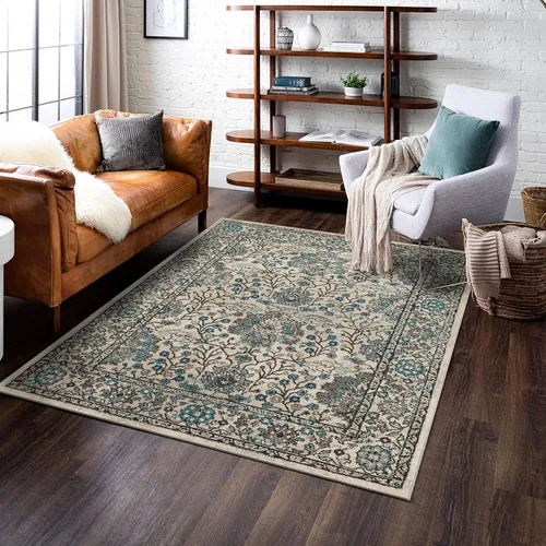 Miniatura 10 de Mohawk Home Grove Elms - Alfombra floral bohemia de 7 pies 10 pulgadas x 10 pies, perfecta para sala de estar, comedor, oficina Beige