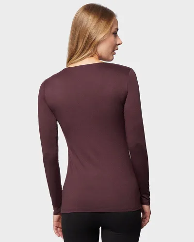 Miniatura 4 de 32 Degrees - Camiseta ligera para mujer, manga larga, ajuste de forma, elástico en 4 direcciones, térmica