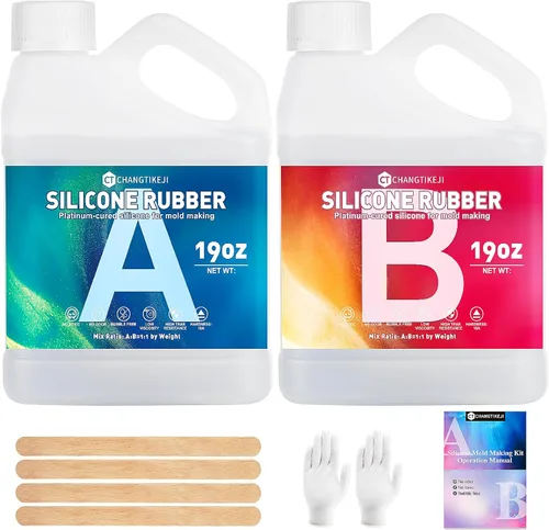 Miniatura 11 de CHANGTIKEJI Kit de fabricación de moldes de silicona, silicona líquida súper elástica de 48 onzas para fabricante de moldes, goma de silicona