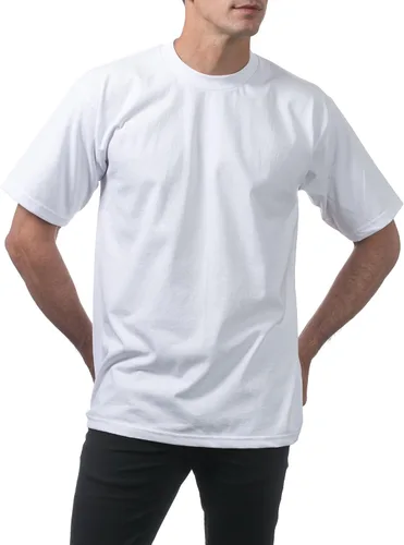 Miniatura 3 de Pro Club - Camiseta de manga corta para hombre, algodón pesado, cuello redondo