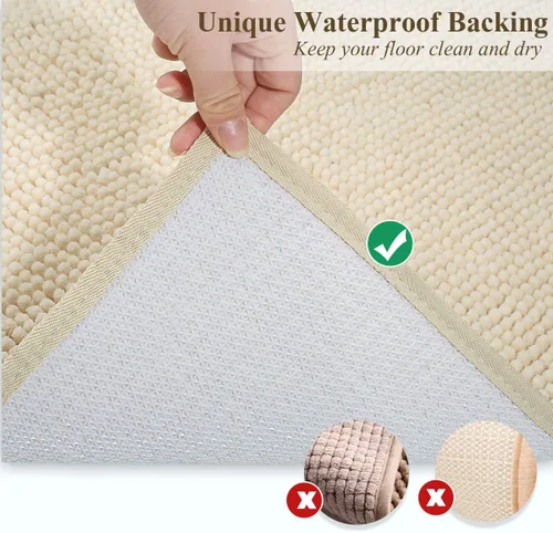 Miniatura 4 de VIVAGLORY Tapete de arena para gatos, agarre suave, tapete para atrapar arena, alfombra fangosa para interiores y pisos, lavable a máquina, fácil