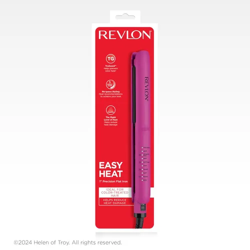 Miniatura 8 de REVLON Plancha plana de turmalina de cerámica de 1 pulgada, alisadora de pelo distribuye uniformemente el calor para menos daño, 5 temperaturas