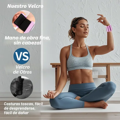 Miniatura 4 de Pesas ajustables de muñeca y tobillo para mujeres y hombres, paquete de 2 (1 libra cada una), brazalete de silicona con peso para pilates, gimnasio