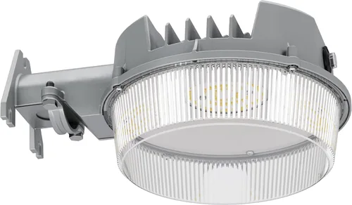 HALO ALB - Luz LED de área de seguridad para exteriores del atardecer al amanecer con 2000 lúmenes, montaje en pared o poste, gris texturizado