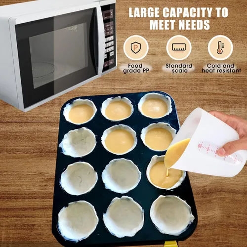 Miniatura 7 de ZUYEE Tazas medidoras de silicona (2 tazas + 1 taza) tazas de fusión flexibles para mantequilla de resina epoxi, taza de chocolate para hornear, 2
