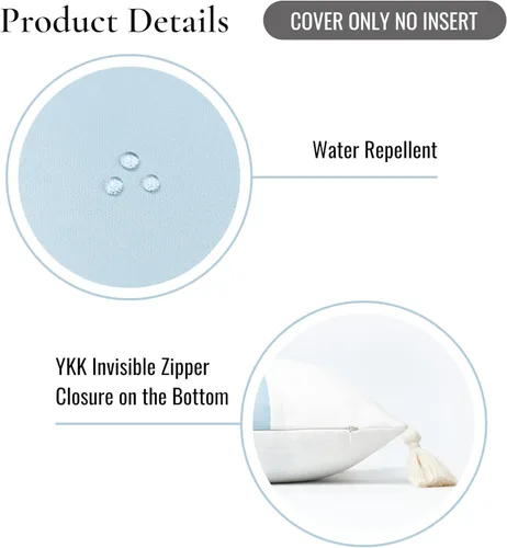 Miniatura 5 de Hofdeco Premium Funda de almohada lumbar para interiores y exteriores, 12 x 20 pulgadas, repelente al agua para patio trasero, sofá, bloque