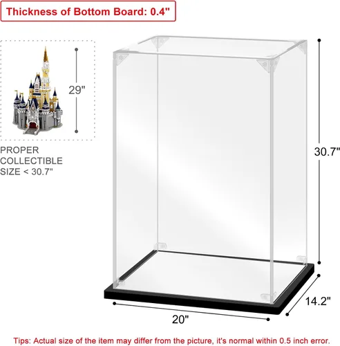 Miniatura 2 de Vitrina de acrílico para coleccionables, caja de exhibición de acrílico para Lego 71040 modelo de castillo, juguetes, estuche acrílico transparente