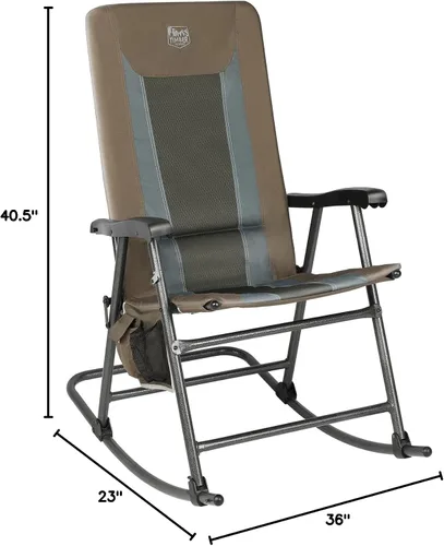 Miniatura 3 de TIMBER RIDGE Mecedora acolchada plegable y silla reclinable para patio con reposacabezas ajustable