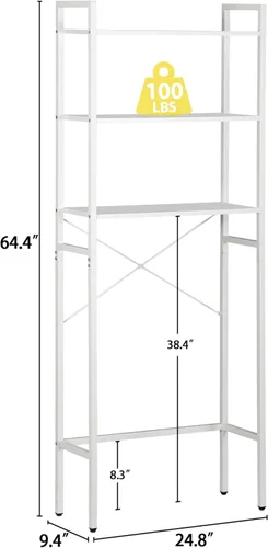 Miniatura 3 de ZenStyle Almacenamiento sobre el inodoro, estante organizador de baño de 3 niveles, estante multifuncional para ahorrar espacio independiente, fácil