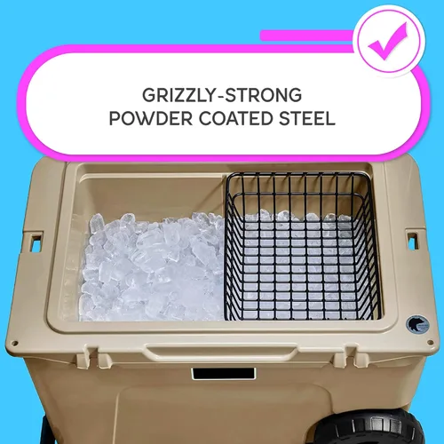 Miniatura 4 de Above Sea Level Cesta enfriadora para YETI Tundra Haul, YETI Roadie 48 y YETI Roadie 60 – Estante enfriador de alambre para enfriadores de ruedas