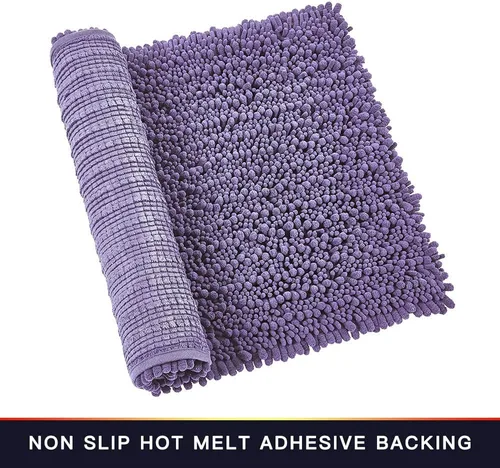 Miniatura 15 de Walensee Alfombra de baño antideslizante (24x17 pulgadas, rosa polvoriento) absorbente de agua, súper suave, lanuda de felpilla, lavable a máquina