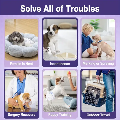 Miniatura 4 de Pet Soft Pañales desechables para perras – Pañales desechables para perritos con indicador de humedad, pañal para cachorros y gatos súper