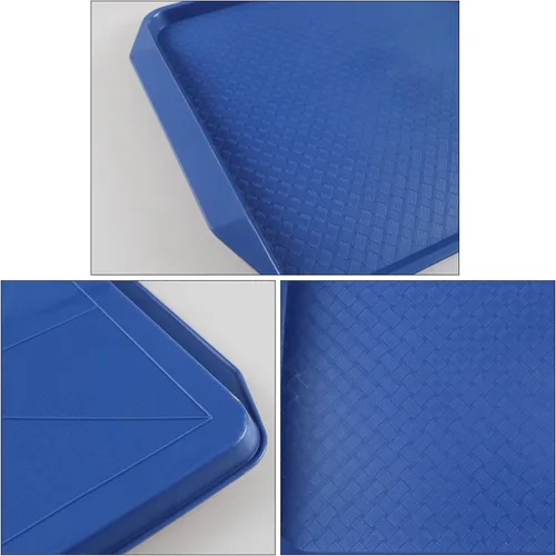 Miniatura 3 de Colord - Paquete de 4 bandejas para servir comida rápida, bandeja de plástico para comer, 16.73 x 11.81 pulgadas