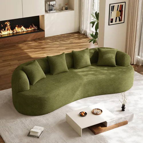 Miniatura 27 de Sofá modular de gran tamaño de 131 pulgadas para sala de estar, moderno sofá de lujo de felpilla de 4 plazas extra profundo y ancho, con 4 cojines