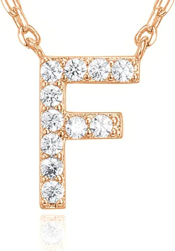 Miniatura 111 de PAVOI 14K White Gold Plated Cubic Zirconia Initial Necklace Letter Dainty Necklaces for Women