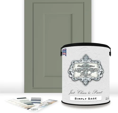 Miniatura 180 de Pintura TODO EN UNO, Abbey (gris cálido), Muestra de 8oz - Pintura duradera para gabinetes y muebles. Imprimación y capa superior incorporadas,