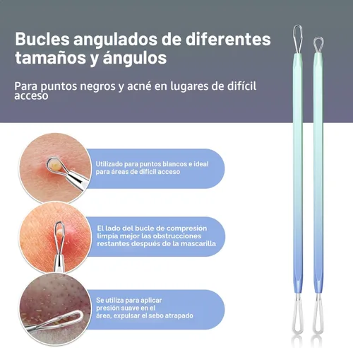 Miniatura 4 de MENOLY - Kit de herramientas para eliminar puntos negros, 10 piezas, herramientas extractoras de espinillas, herramientas extractoras de espinillas