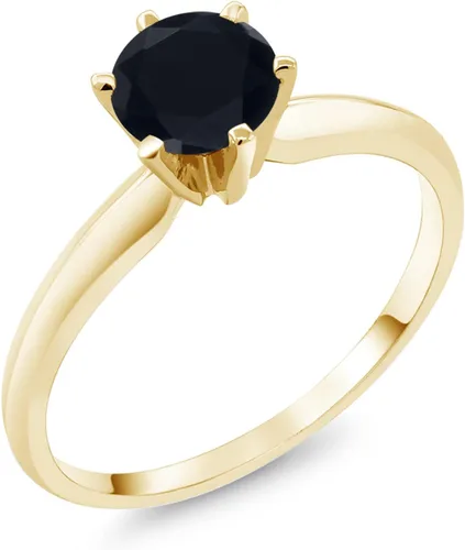 Miniatura 20 de Anillo de compromiso solitario con piedra preciosa redonda de oro amarillo de 14 quilates de 0.236 in para mujer Ajuste clásico de 6 puntas