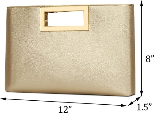 Miniatura 6 de Bolso de mano KKXIU para mujer, de cuero vegano, bolso formal de noche para eventos, para bodas, fiestas de graduación, de novia