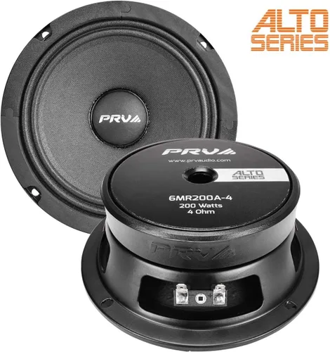 Miniatura 5 de Par de altavoces de rango medio PRV AUDIO 6.5 6MR200A-4, 200 vatios, 4 ohmios, montaje poco profundo para audio de coche, bobina de voz de 1.5