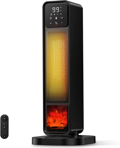 Calentador de espacio, calentadores de espacio de 25 pulgadas para uso en interiores, calentadores eléctricos de 1500 W con control remoto,