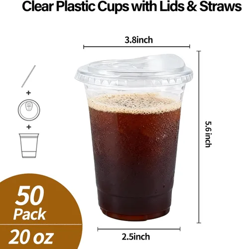 Miniatura 2 de Vasos de plástico transparente con tapas