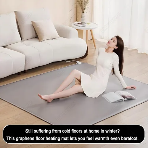 Miniatura 4 de Heated Carpet,Electric Floor Heating,Indoor Circulating Heat,Adjustable Temperature,Durables PVC,Creates a Warm Space for Family (100×100cm)