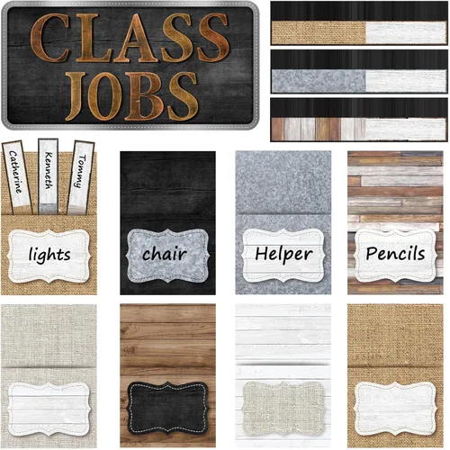 Zonon Class Jobs Tablero de Anuncios Colorido para Trabajos de Clase Conjunto de Gráfico de Bolsillos Ayudante del Maestro Decoración de Pizarra