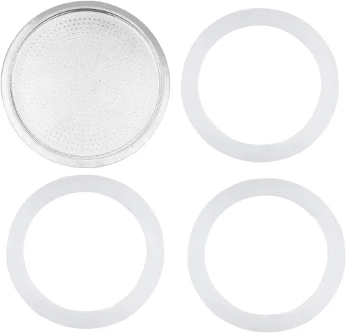 Miniatura 3 de iiniim Anillo de sello de junta de gel de sílice de 3/6/9/12 tazas y filtros de aluminio de repuesto para café Moka Pot 12 tazas tamaño único