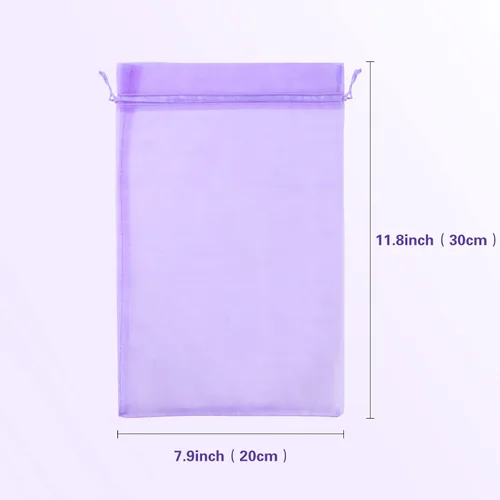 Miniatura 2 de Zwish Paquete de 100 bolsas de regalo de organza de 8 x 12 pulgadas, 10 colores sólidos mezclados para dulces, chocolate, fiesta, Navidad, regalo