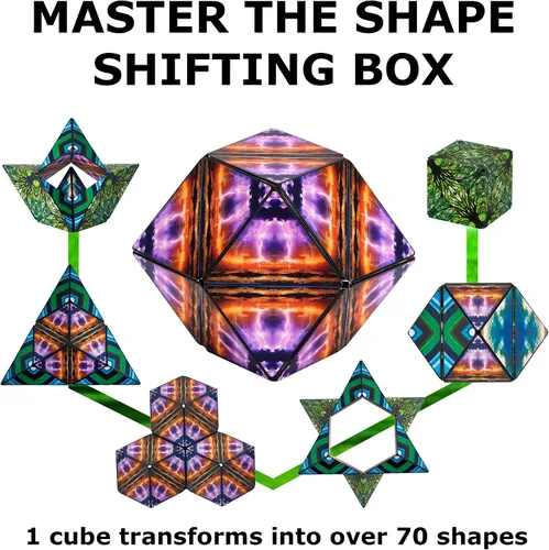 Miniatura 4 de Shashibo - Cubo que cambia de forma, juego para aliviar la ansiedad, con 36 imanes de tierras raras, premiado y patentado, extraordinario cubo