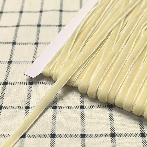 Miniatura 4 de Chenkou Craft Cinta de Terciopelo Beige 25 Yardas 1/4" Lotes a Granel (Beige, 1/4"(6mm))