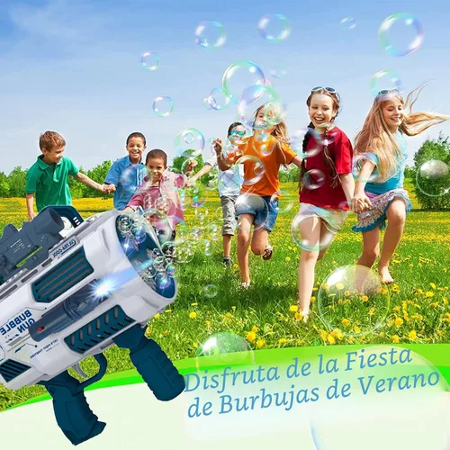 Miniatura 9 de Pistola de burbujas automática Gatling, que produce miles de burbujas por minuto, adecuada para niños y adultos y perfecta para fiestas