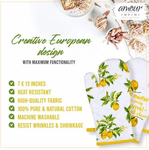 Miniatura 6 de AMOUR INFINI Juego de 5 soportes para ollas, manoplas de horno y toallas de cocina, resistentes al calor, de algodón, perfecto para cocinar, hornear
