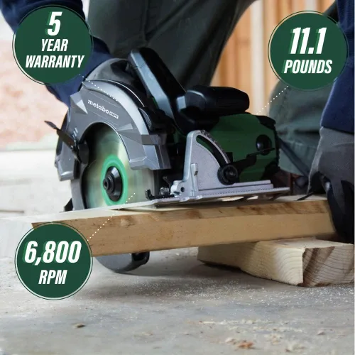 Miniatura 7 de Metabo HPT Kit de sierra circular RIPMAX Hoja de 7 1/4 pulgadas 6,800 RPM Función de soplador de polvo Garantía de 5 años C7UR