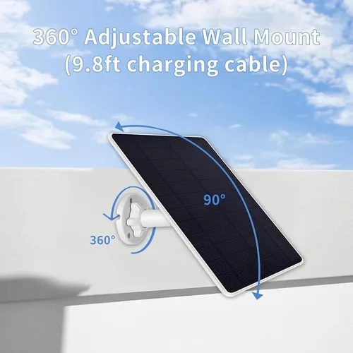 Miniatura 4 de Panel solar de 12 W para cámara de seguridad al aire libre, panel solar USB IP65 con soporte ajustable para linterna de ventilador de timbre