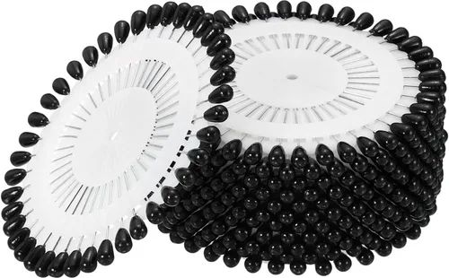 PATIKIL Alfileres de costura, juego de 24 ramilletes decorativos para suministros de manualidades de costura, color negro