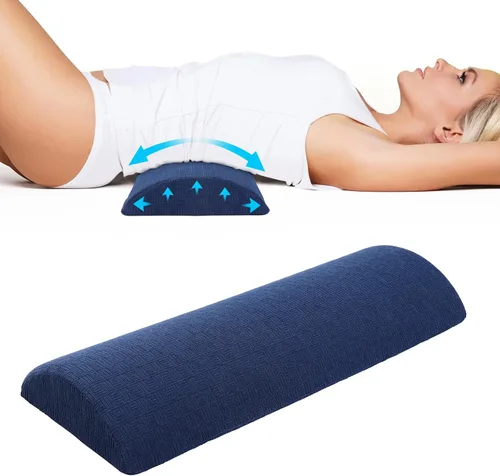 Miniatura 11 de Cozyhealth - 2.95 pulgadas de alto x 18.7 pulgadas de largo - Almohada lumbar suave y pequeña para dormir, cojín de apoyo lumbar de espuma Azul