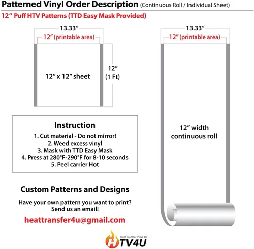 Miniatura 7 de HTV4U Vinilo de transferencia de calor para el día de San Valentín (puntos negros y rojos, 12 pulgadas x 1 yarda), bonito patrón de lunares 3D