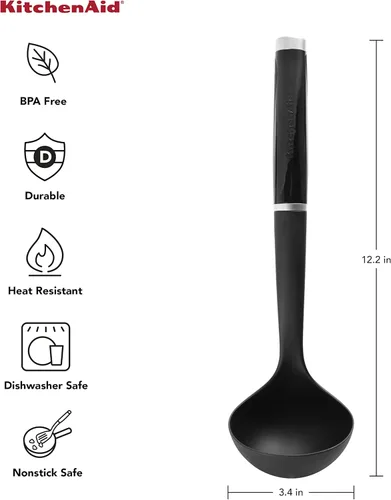 Miniatura 2 de KitchenAid - Cucharón de sopa clásico, tamaño único, negro 2 (paquete de 12)