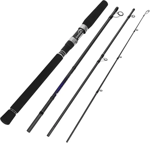 Miniatura 13 de Jenseits Travel Fishing Rod, Telescopic & 4-Piece Portable 24T Carbon Fiber Rod, Stainless Steel Guides w/Ceramic Inserts, Fast Action, Medium to